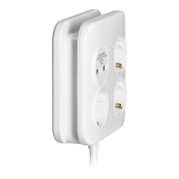 Predlžovacia šnúra 3-zás. - 1,4m + 2xUSB-2,4A (SCHUKO) kocka PS-4(GS)/W